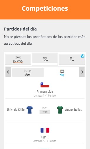 Partidos del día